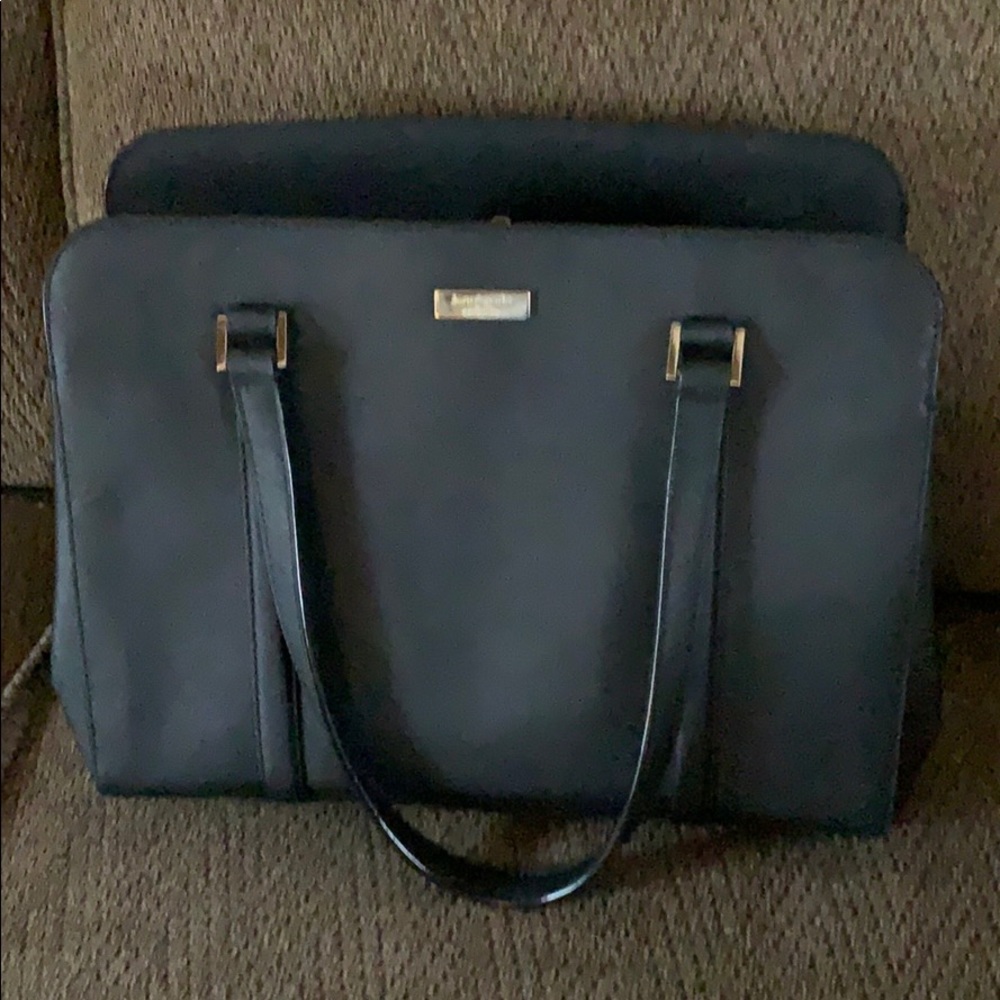 Kate Spade three compartment handbag black vinyl